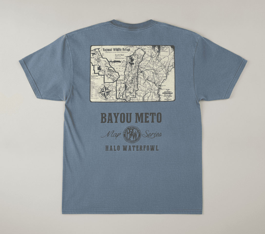 Bayou Meto Map Tee, option 02: Classic Mono