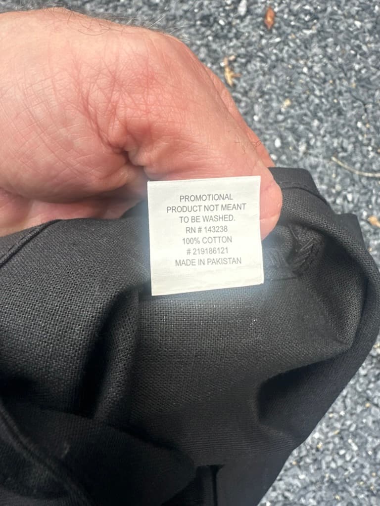 Tote care label